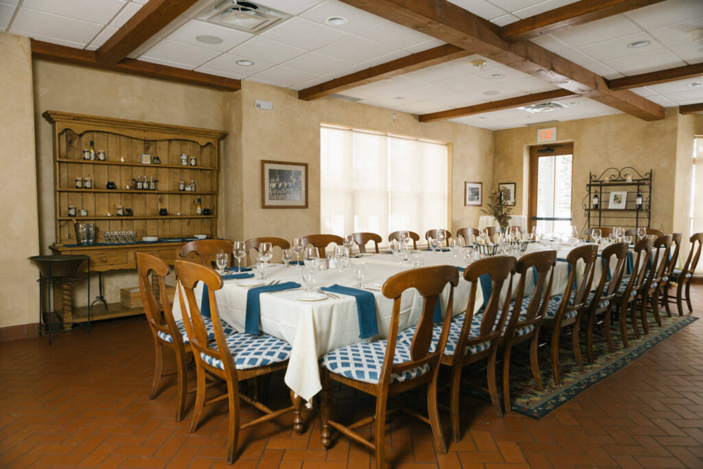 private dining room with set table