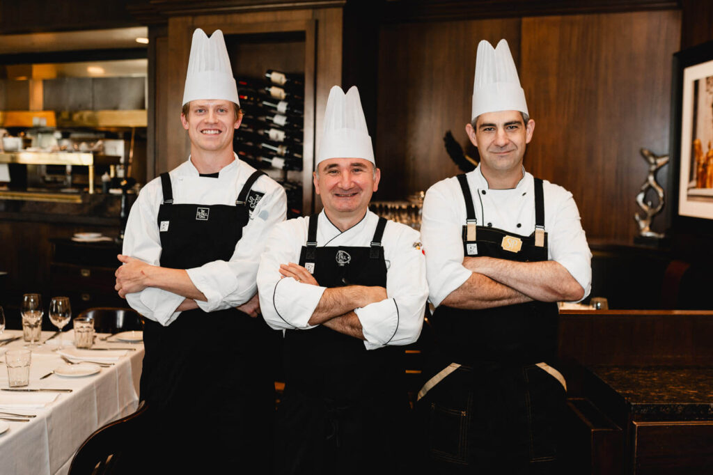 three Morrissey Hospitality Chefs posing for a photo