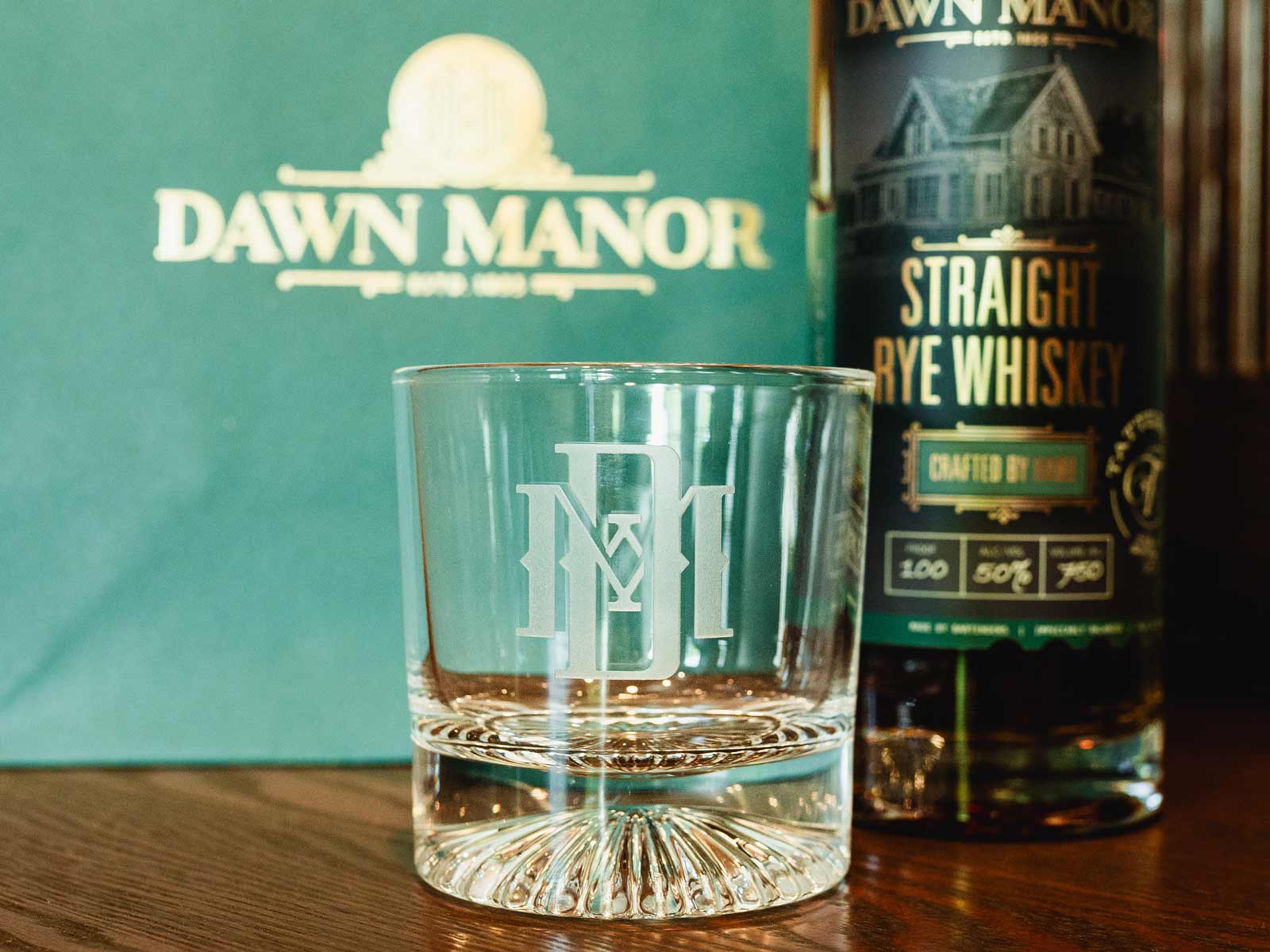 Dawn Manor whiskey and glass
