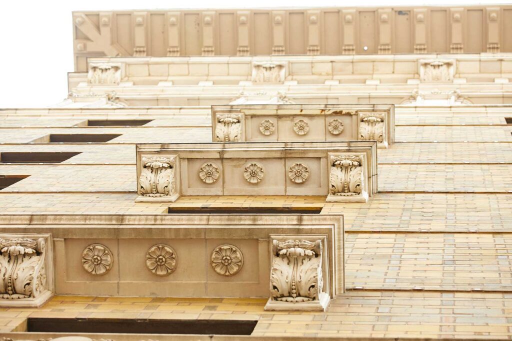 stone architecture at the St Paul Hotel in Minnesota